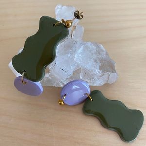 Fun modern ceramic earrings